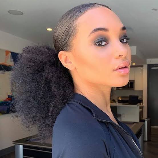 Curly Wet Look Mid-Back Ponytail — Trendy Slick Back Ponytail