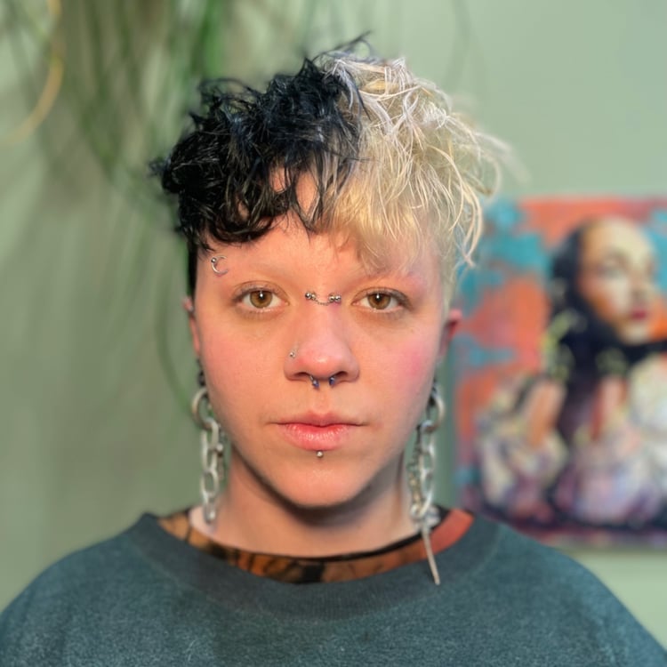 Short Textured Cut with Choppy Bangs Short Textured Cut with Choppy Bangs — Trendy Split Dye Hair