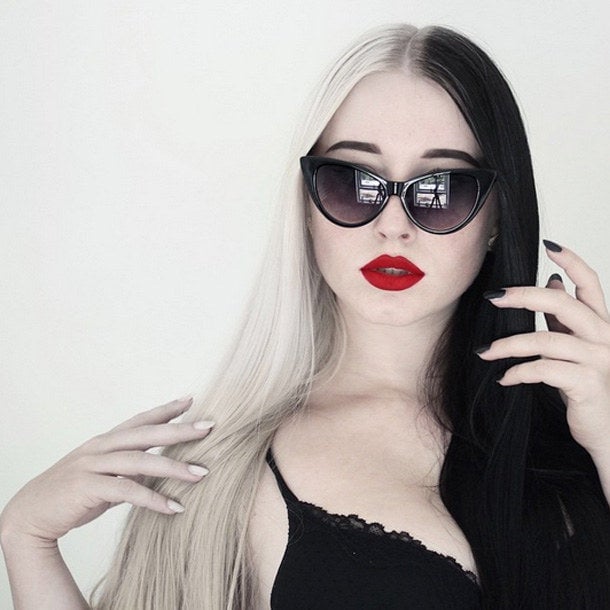 Mid-Back Length Sleek Split Dye Mid-Back Length Sleek Split Dye — Trendy Split Dye Hair