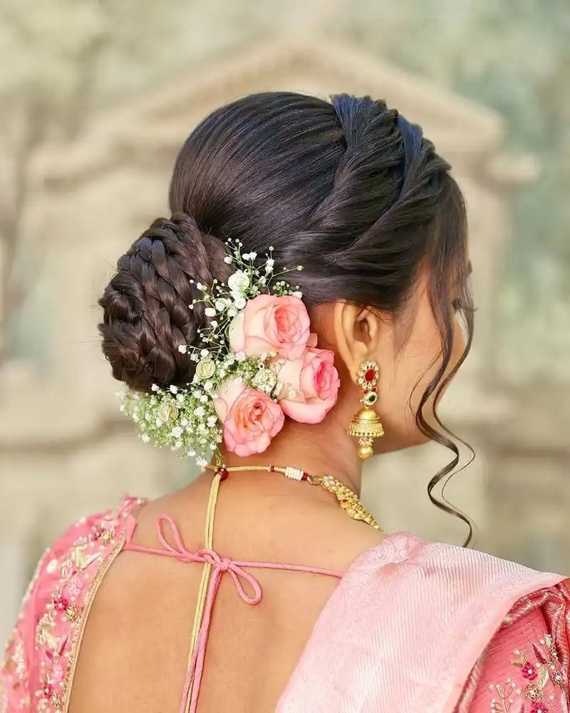 Ornate Dark Brown Braided Bun — Trendy Wedding Bun